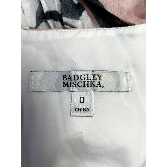 BADGLEY MISCHKA Siempre Maxi Dress 2016 Runway Floral Chiffon 0 $990 - Picture 13 of 16